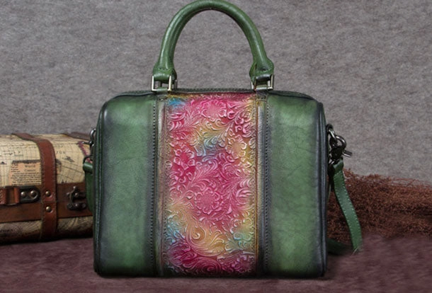 Cultural Style elegant design Genuine Leather Vintage Handbag Bag Shoulder Bag Crossbody Bag Purse Clutch For Women