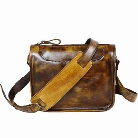 Durable Simplicity Casual Small Leather Mens Blue Side Bag Postman Bag Blue Messenger Bag For Men