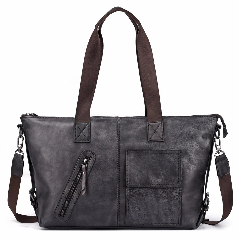 Casual Black Brown Leather Men Handbag Overnight Bags Travel Bags Weekender Bags For Men Packing Cube