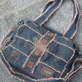 Minimal Form Vintage Blue Denim Womens HandBag Courier Bags Blue Denim Messenger Bags For Men