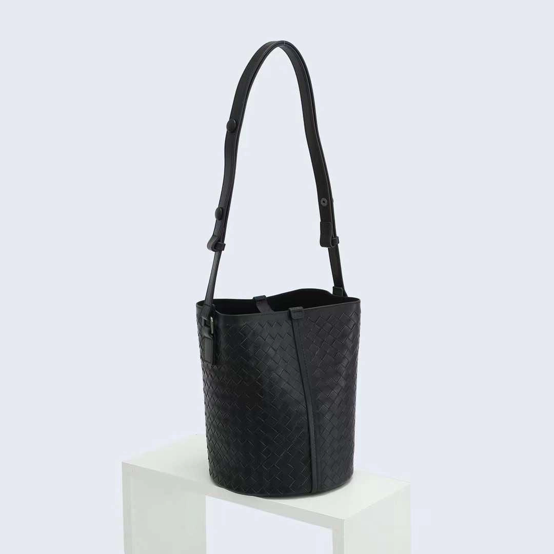 Interwoven Lambskin Leather Bucket Bag, Small Shoulder Bag,  Woven Purse Women Classic bag Crossbody Designer  Bag, Designer Bag Light Easy Carry Functional Style