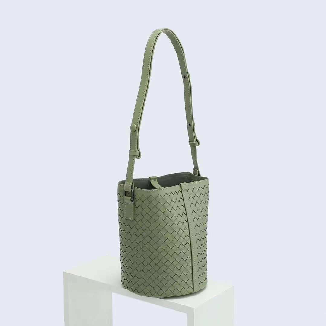Interwoven Lambskin Leather Bucket Bag, Small Shoulder Bag,  Woven Purse Women Classic bag Crossbody Designer  Bag, Designer Bag Versatile Daily Style Seasonal Fashion