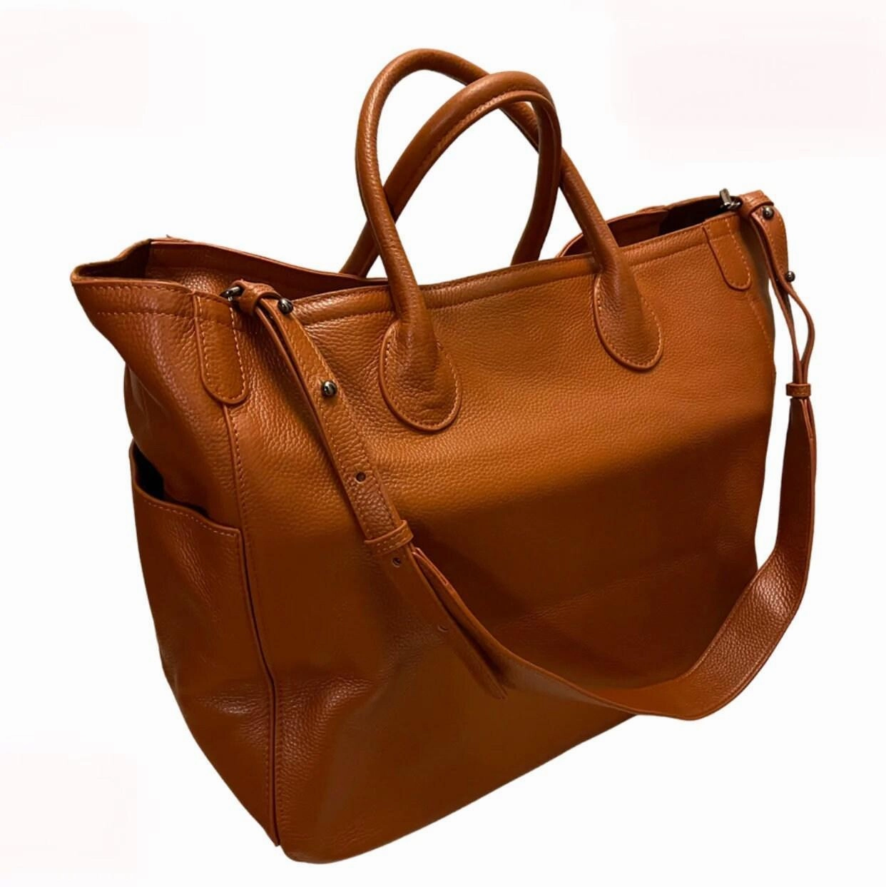 Outdoor Gear Italian Grain Leather Travel Bag, Extra Large Leather Tote Bag, Cowhide Leather Crossbody, Women Fashion Weekend Bag, Christmas Gift