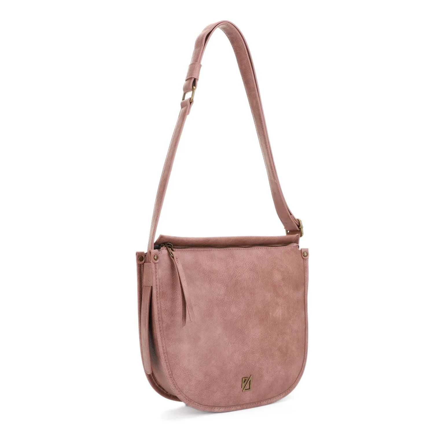 Sleek Compact Shape IZ26002 Caughlin Semicircle Structured Crossbody Bag