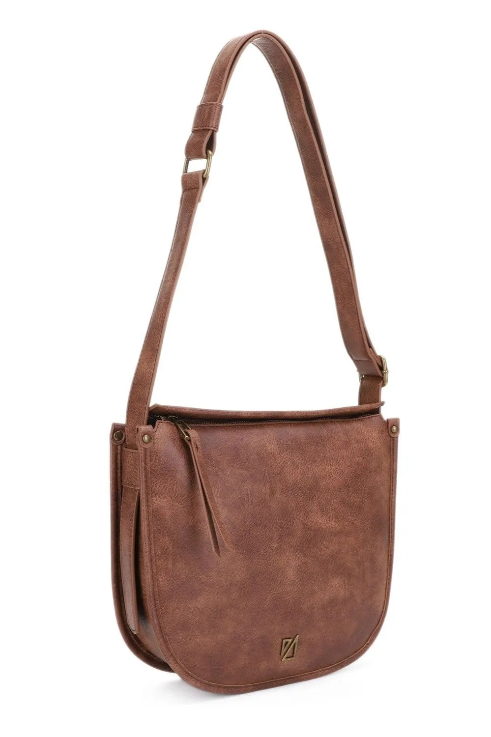 Minimalistic design that complements any outfit Offers secure storage without sacrificing style IZ26002 Caughlin Semicircle Structured Crossbody Bag