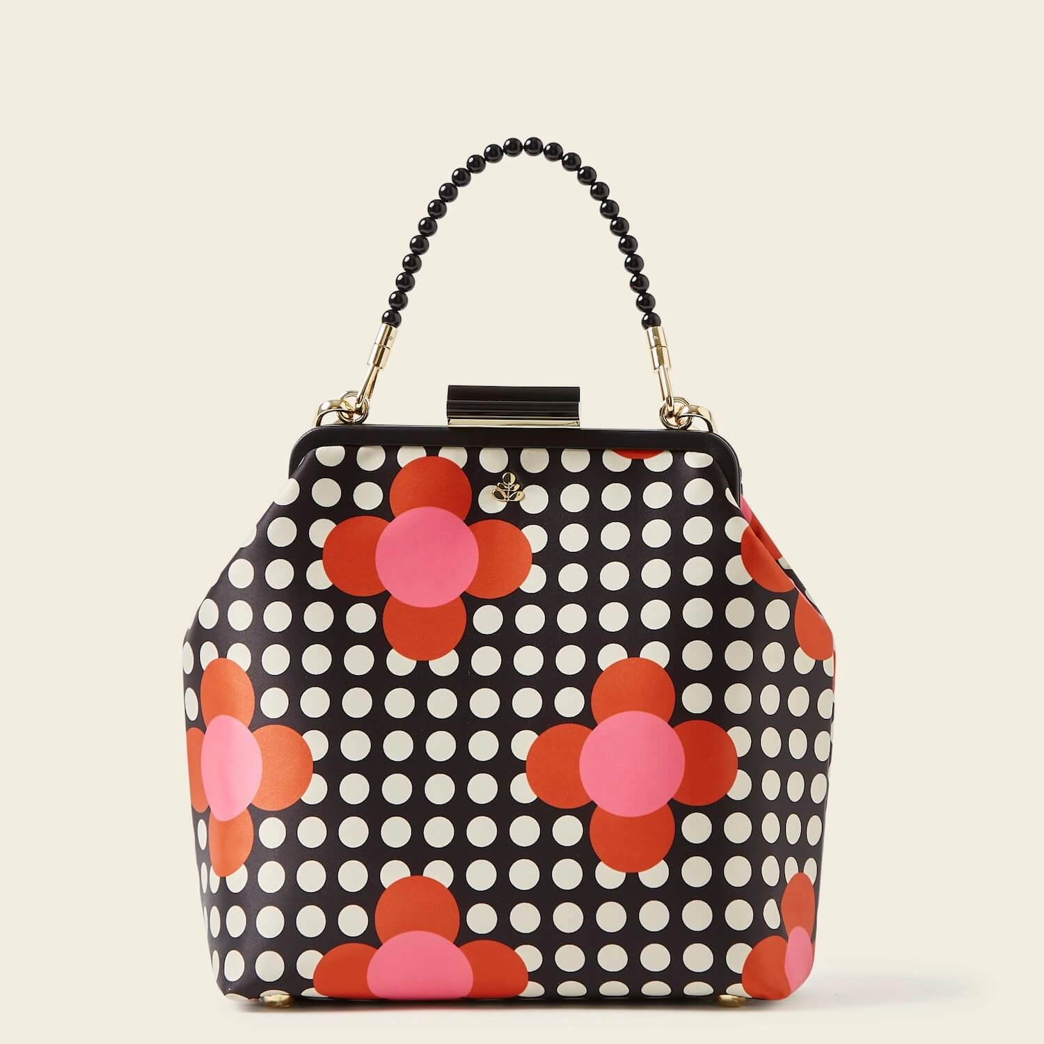 Jenny D Handbag - Fuchsia Flower Polka Dot Weekend Travel