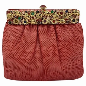 Urban Style Judith Leiber Red Lizard Clutch