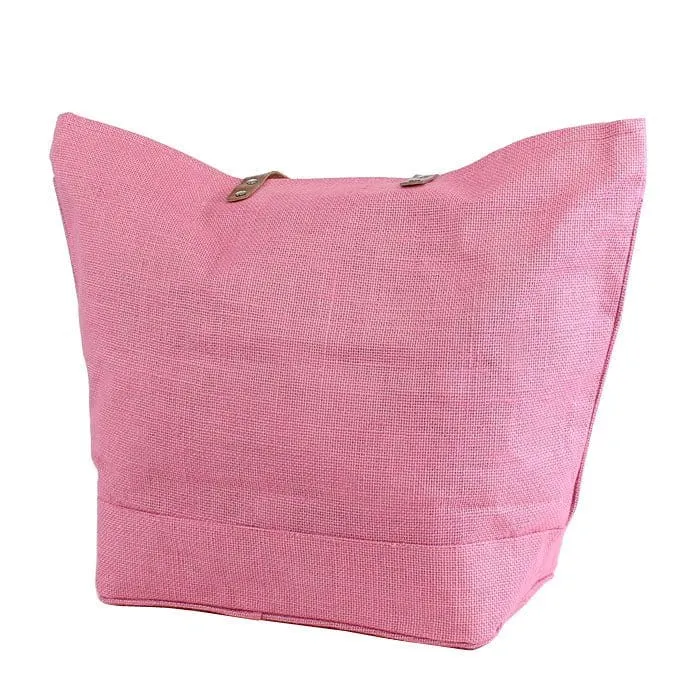 Eco Friendly JUTE Leather Handle Jute Burlap Tote