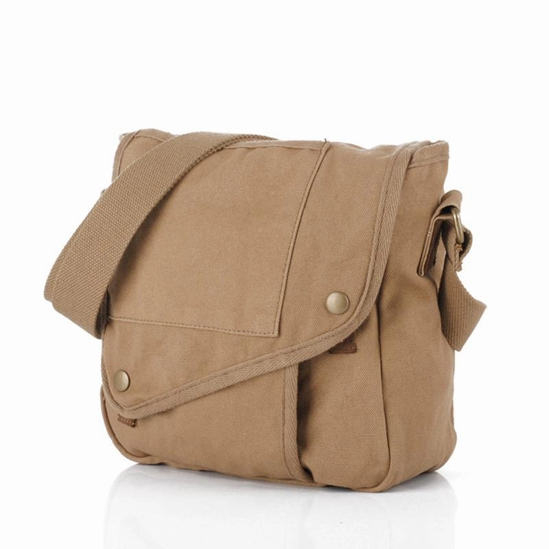 Daily Storage Khaki CANVAS Small MENS Black Vertical Shoulder Bag Messenger Bag Side Bag For Men