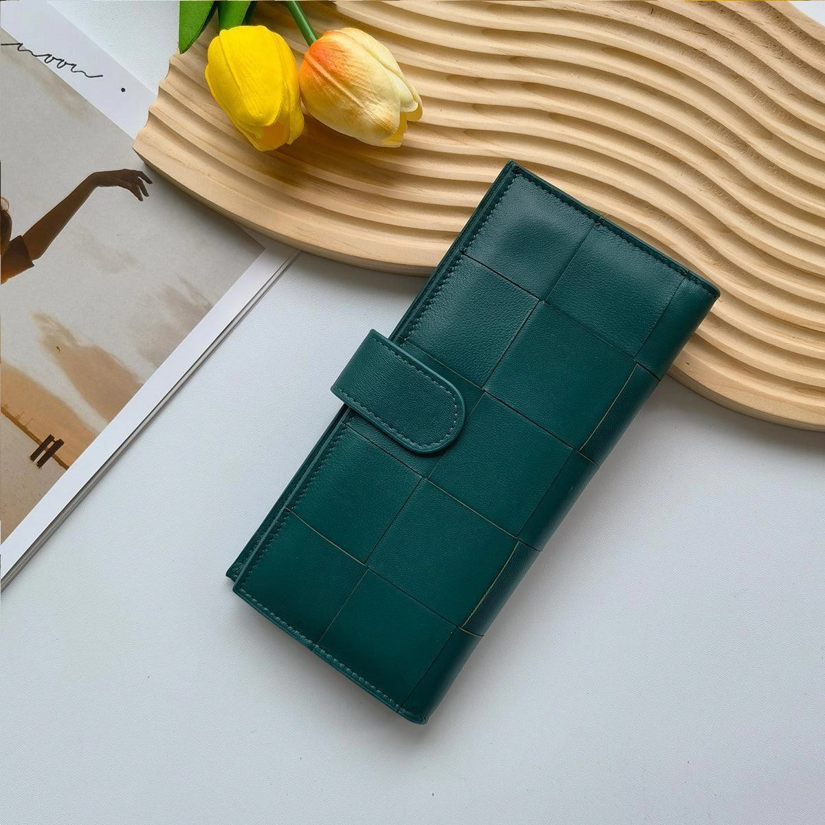 Soft fabric wallet Lambskin Leather Interwoven Wallet, Women Woven Leather Cards Holder, Handcrafted Trifold Wallet, Designer Wallet, Women Purse, Gift For Her