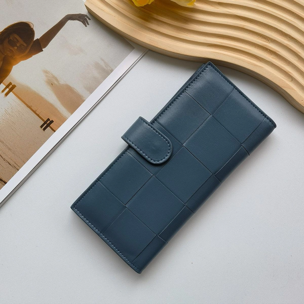 Lambskin Leather Interwoven Wallet, Women Woven Leather Cards Holder, Handcrafted Trifold Wallet, Designer Wallet, Women Purse, Gift For Her Functional Layout Travel-friendly money holder