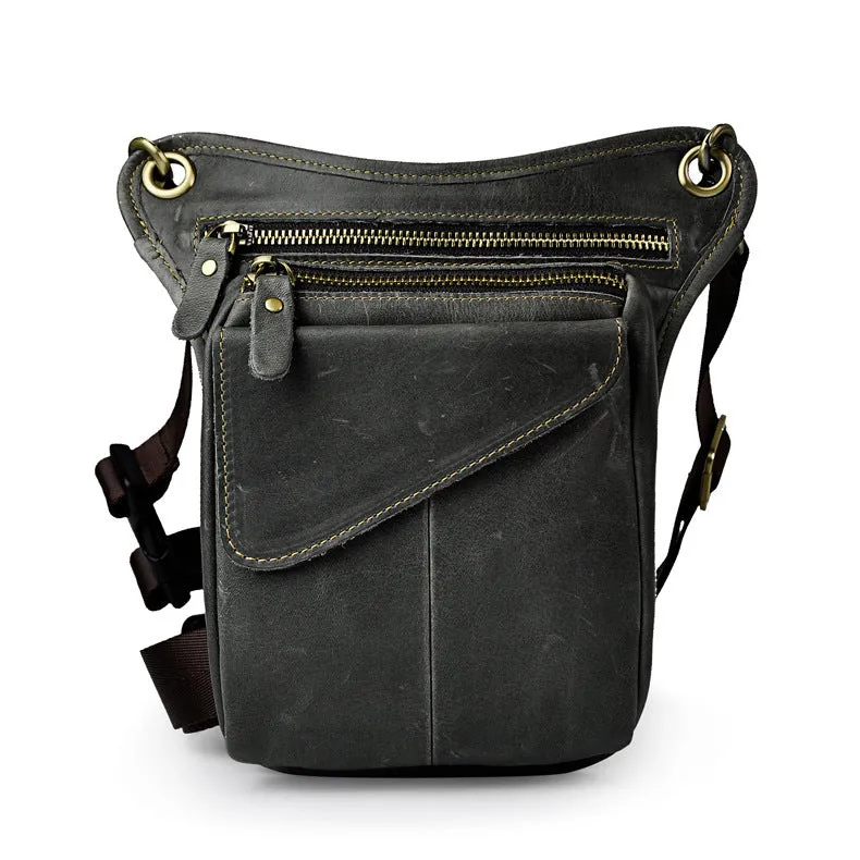 Convenient business wallet Compact Carryall Leather Belt Pouches for Men Leg Drop Bag waist BAG Shoulder Bag For Men