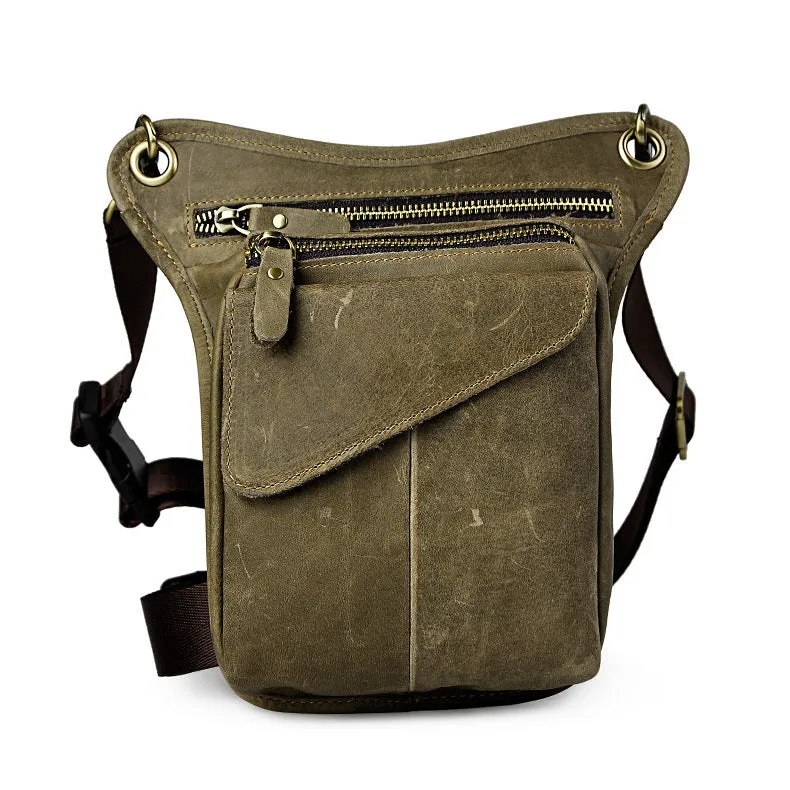 Premium Craft Compact Solution Leather Belt Pouches for Men Leg Drop Bag waist BAG Shoulder Bag For Men
