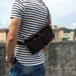 Small personal organizer Compact Craft LEATHER MENS FANNY PACK MENS WAIST BAG HIP PACK BELT BAG FOR MEN