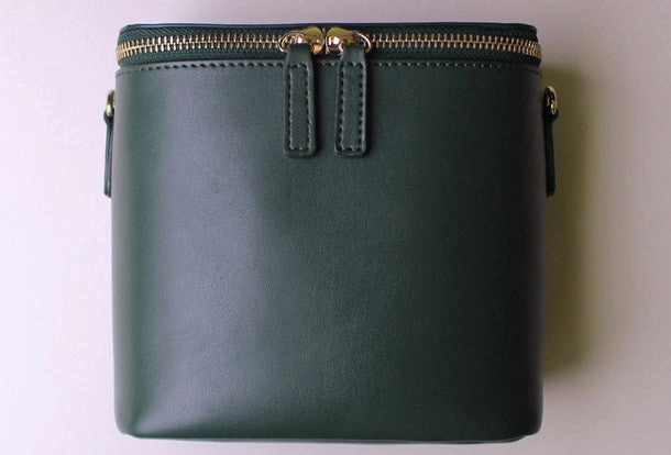 Chic Design Daily Essentials Leather bucket bag shoulder bag Green Red White black for women leather crossbody bag