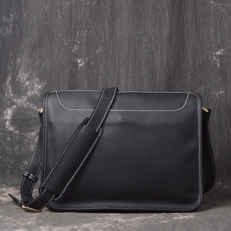 Refined Simplicity Leather Men Vintage Coffee Messenger Bag Shoulder Bag for Men