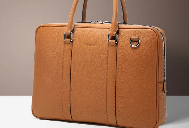 City Essential Lightweight Material Leather Mens Briefcase Handbag Shoulder Bag laptop Bag Business Bag