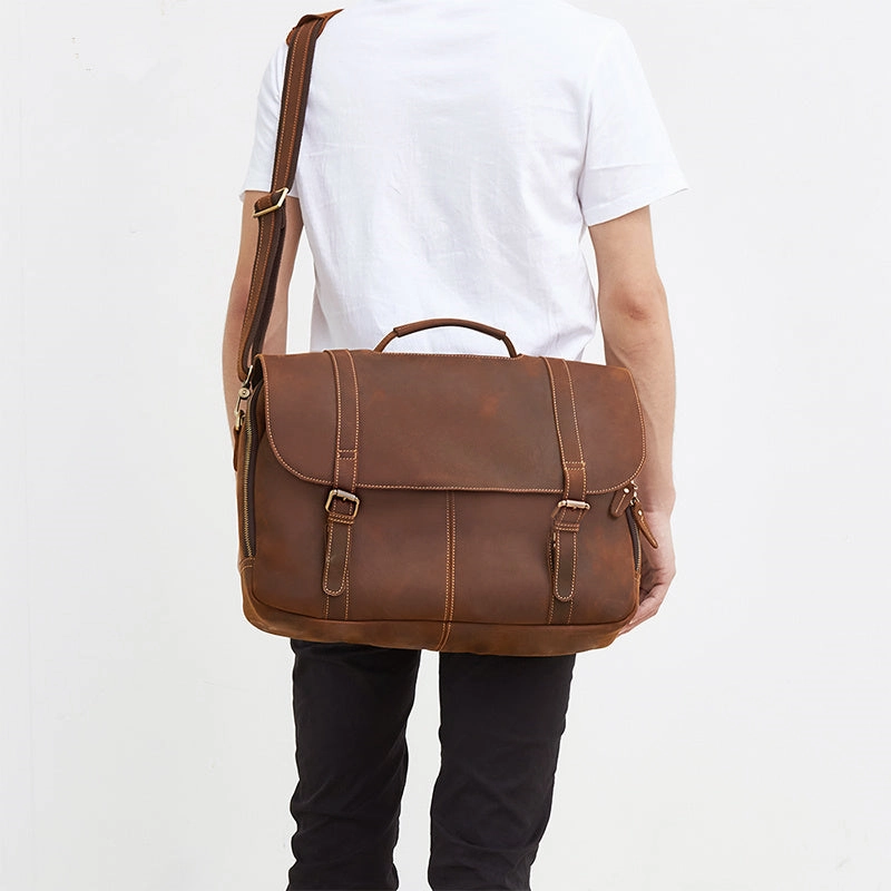 Simple Utility LEATHER MENS BRIEFCASE MESSENGER BAG WORK BAG Handbag FOR MEN