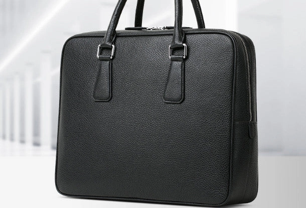 Leather mens Briefcase messenger Business Bag shoulder laptop bag Easy Storage