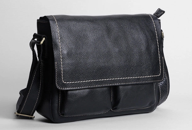 Leather mens Cool messenger bag vintage shoulder laptop bag for men Compact accessory