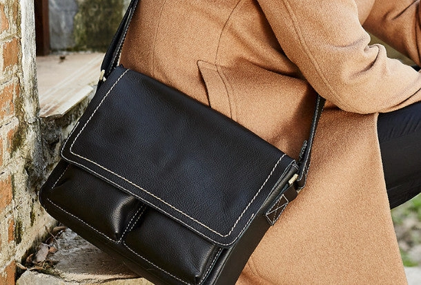 Leather mens Cool messenger bag vintage shoulder laptop bag for men Urban Essential