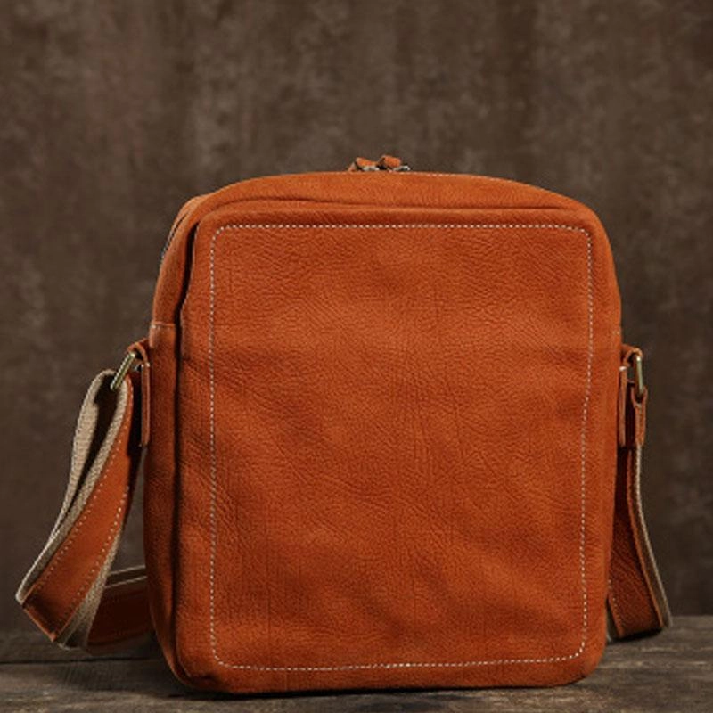 Everyday Travel Leather Mens Cool Small Shoulder Bag Messenger Bag Cycling Bag for men