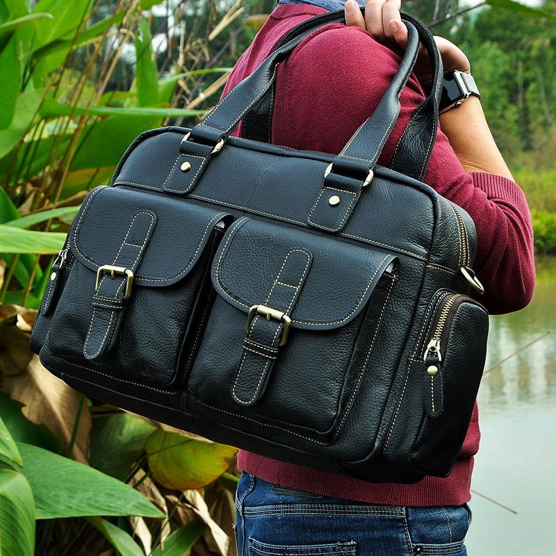 Sustainable Material Leather Mens Messenger Bag Travel Bag Shoulder Bag Business Bag for men