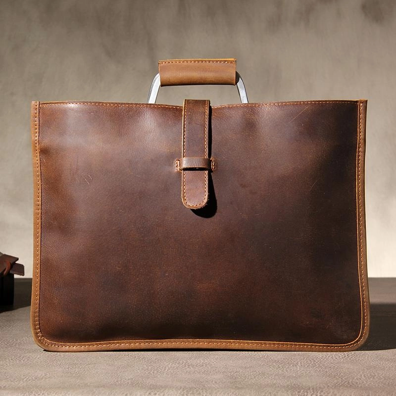 Practical Style Leather Mens Vintage Briefcase Handbag Work Bag Business Bag Laptop Bag for men