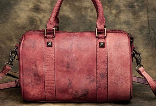 Modern Vision Gold Hardware Handmade Leather handbag Boston bag purse shoulder bag for women leather shopper bag