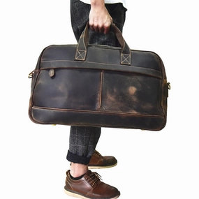 Leather Vintage Mens Weekender Bag Travel Bag Duffle Bag for Men Weatherproof Storage