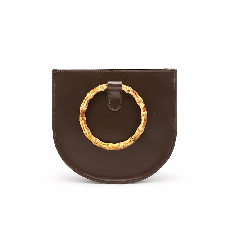 Timeless Utility Leather Womens Round Handbags Saddle Shoulder Bag For Women