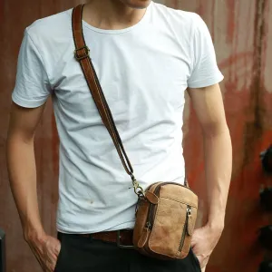 Fashion Accessory Daily Organizer Cool Leather Belt Pouch Mens Waist Bag Shoulder Bag for Men