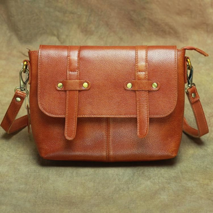 Everyday Comfort Vintage Brown Leather Men's Side Bag Messenger Bag Brown Courier Bag For Men