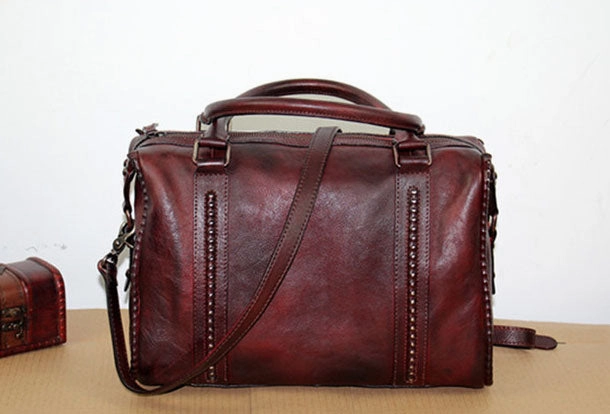 Genuine Handmade Vintage Leather Handbag Shoulder Bag Women Leather Purse Workwear Style