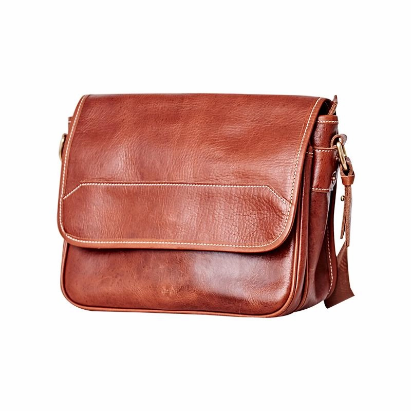 Urban Trend Casual Black Leather Mens Messenger Bag Side Bag Leather Brown Courier Bag For Men