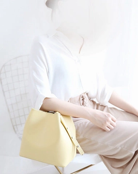 Yellow Cute LEATHER WOMENs Bucket Handbags SHOULDER Purse FOR WOMEN Light Commuter Bag