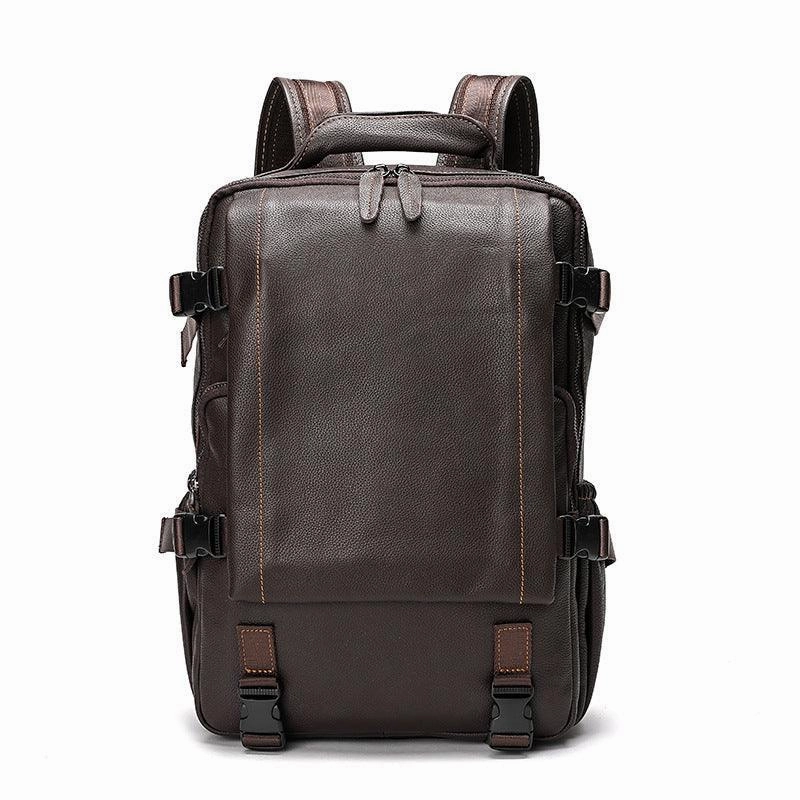 Functional Design Gear Stress-Free Carry Black Leather Backpack for Women and Men Genuine Leather Travelling Bag Laptop Bag Travel Backpack Shoulder Bag Best Satchel Bag