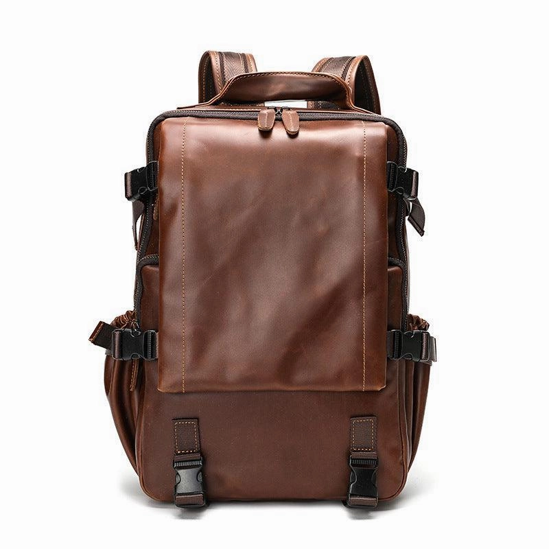 Black Leather Backpack for Women and Men Genuine Leather Travelling Bag Laptop Bag Travel Backpack Shoulder Bag Best Satchel Bag Functional Travel Comfort Function