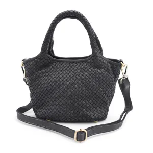 Simple Lifestyle Gear Stylish Urban Design Lisa Woven Mini Tote In Black