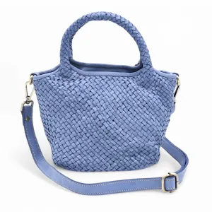 Perfect balance of practicality and fashion Lisa Woven Mini Tote In Denim Blue