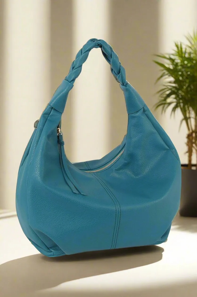 LMS212-Z Braid Handle Hobo Bag/Crossbody Modern Comfort