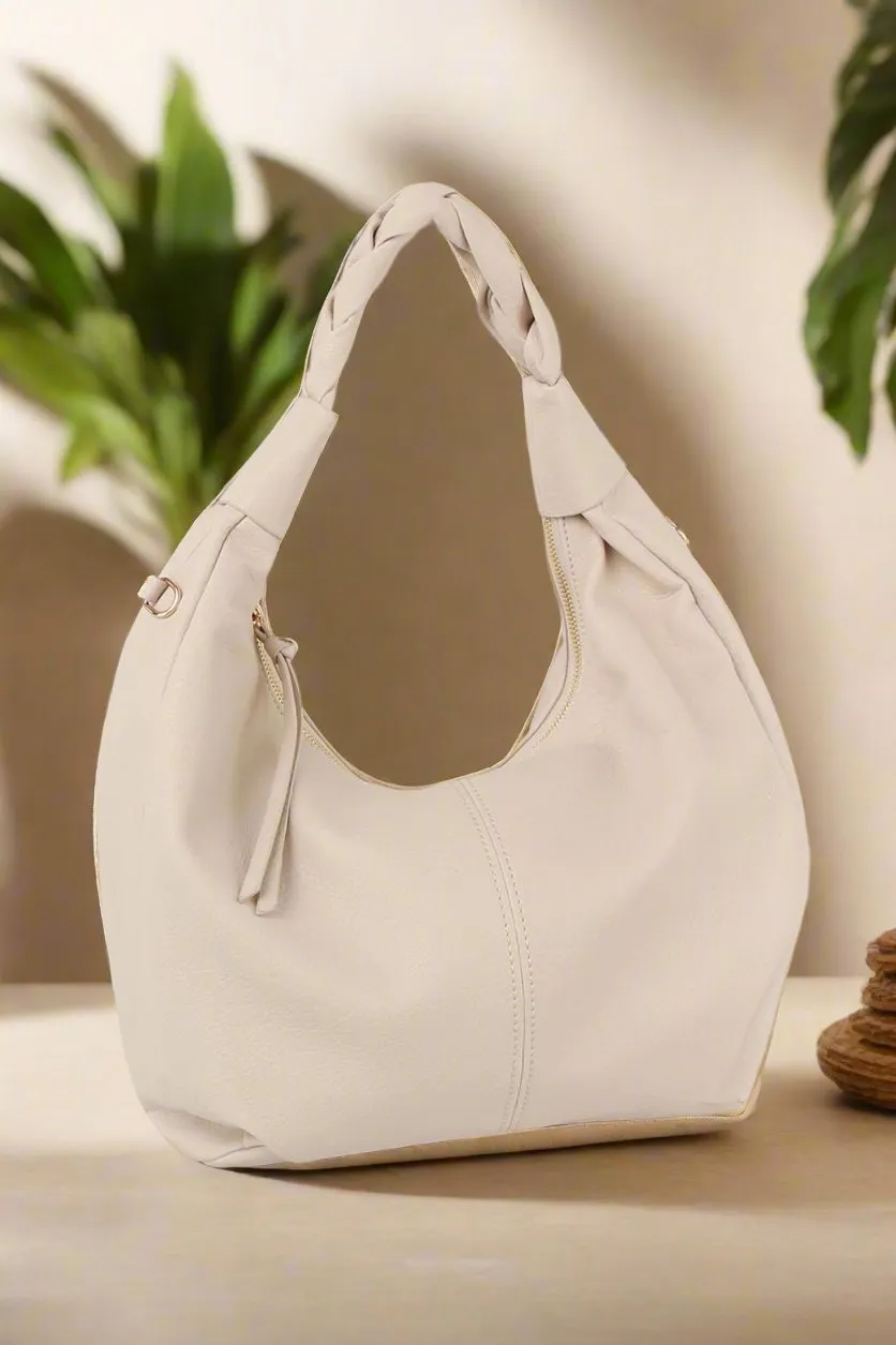 LMS212-Z Braid Handle Hobo Bag/Crossbody Comfort Function