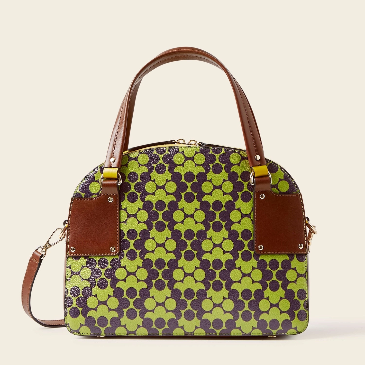 Lightweight Feel Practical Functionality Luna Bowling Bag - Purple Puzzle Flower