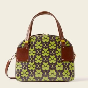 Lightweight Feel Practical Functionality Luna Bowling Bag - Purple Puzzle Flower