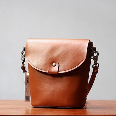 Minimal Look Casual Carry Stylish LEATHER WOMEN Bucket Bag SHOULDER BAG Barrel Crossbody Purse FOR WOMEN