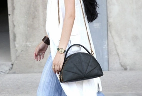 Recycled Nylon Handmade small handbag phone purse leather crossbody bag shoulder bag women