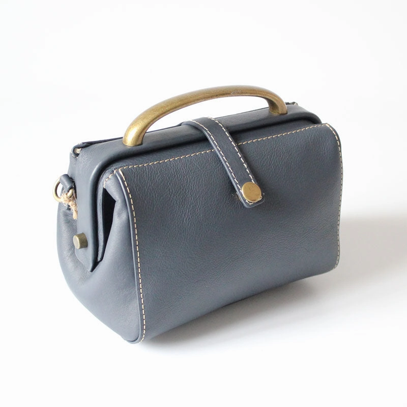 Chic Touch Timeless Design Handmade Womens Tan Leather Mini Doctor Handbags Shoulder Purses Tan Doctor Purses for Women