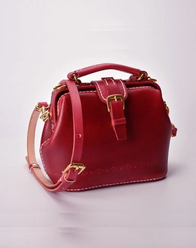 Smart Function Handmade Womens Red Leather Small doctor Purse Red shoulder doctor bags for women