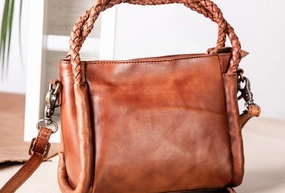Outdoor Picnic Handmade vintage handbag tote bag leather crossbody bag purse shoulder bag women