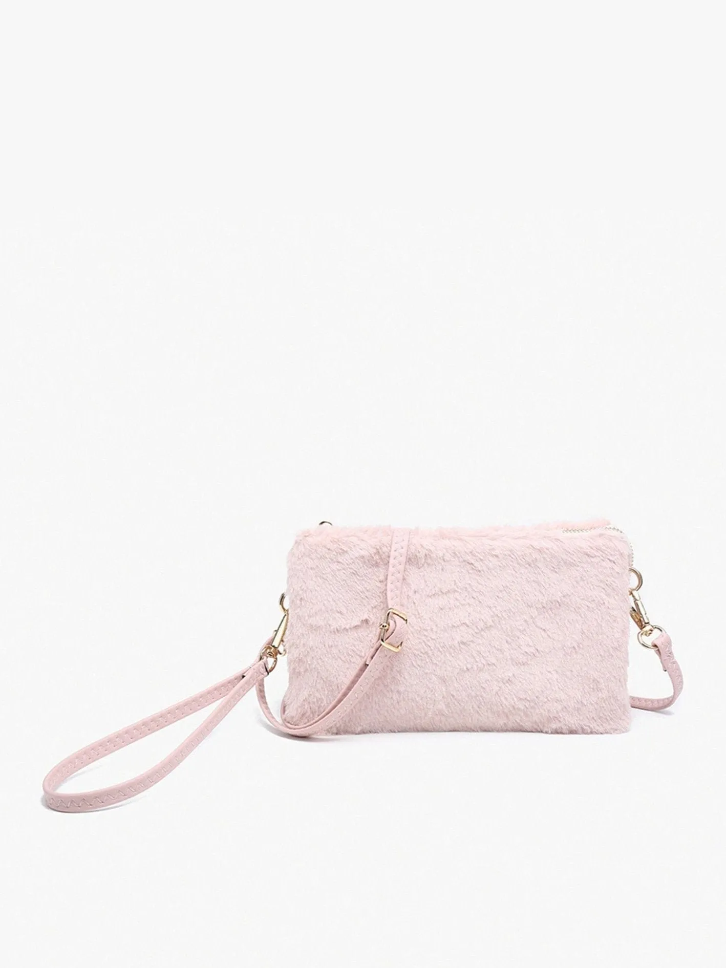 Casual Daily Style Casual Fashion Accessory M013FUR Riley Faux Fur 3 Compartment Crossbody/Wristlet